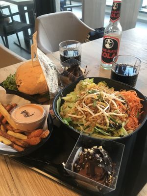 Cheese burger&bun bo nam bo&complimentary dessert❤️ at Forky's in Bratislava