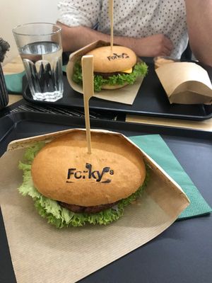 vegan burger at Forky's in Bratislava