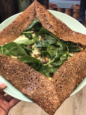 Vegan Garlic Mushroom Galette  at Creperie Club in Windsor
