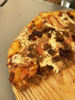 Spicy pizza at Santa y Pura in Madrid