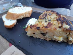 Pincho de tortilla at Santa y Pura in Madrid