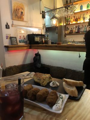 croquettes and tortilla at Santa y Pura in Madrid
