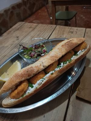 Bocata de Calamares  #Veganuary at Santa y Pura in Madrid