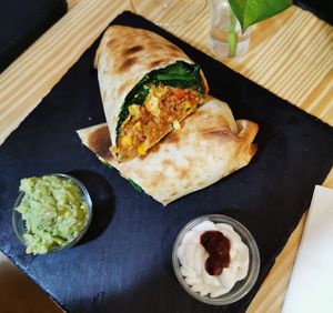 Vegan burrito at Santa y Pura in Madrid