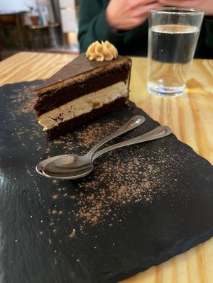 Chocolate and peanut butter cake 4,50£  at Santa y Pura in Madrid
