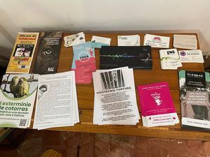 Vegan flyers  at Santa y Pura in Madrid