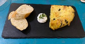 Pincho de tortilla   at Santa y Pura in Madrid