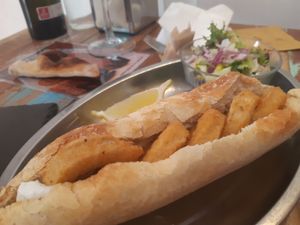 Calamari sandwich at Santa y Pura in Madrid