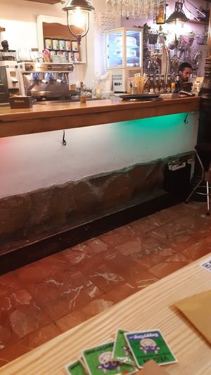 Bar area at Santa y Pura in Madrid