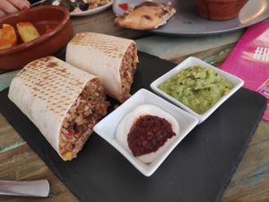 Burritos at Santa y Pura in Madrid
