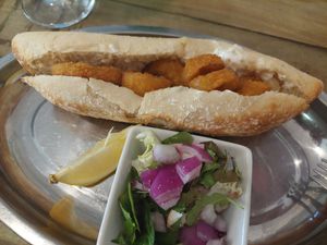 Calamari sandwich at Santa y Pura in Madrid