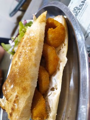 Bocata de calamares at Santa y Pura in Madrid