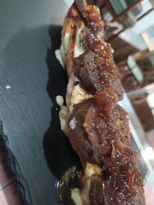 Tosta de morcilla at Santa y Pura in Madrid