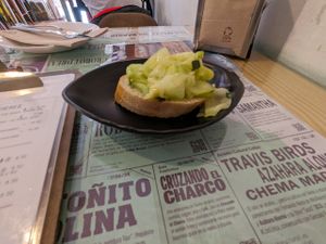 complimentary tapa at Santa y Pura in Madrid