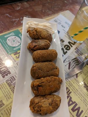 Mushroom croquette at Santa y Pura in Madrid