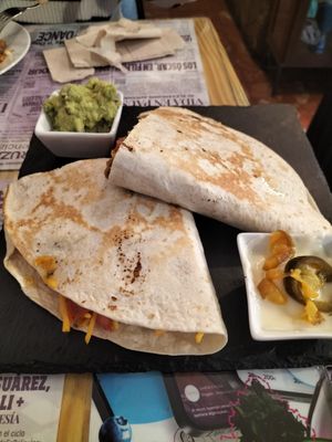 QUESADILLA!!! at Santa y Pura in Madrid
