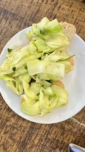 Comp tapa of pickled zucchini   at Santa y Pura in Madrid