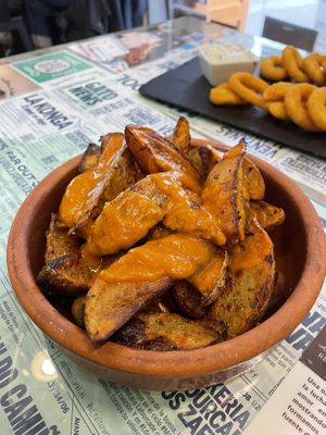 Patatas bravas  at Santa y Pura in Madrid