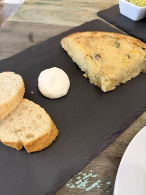 Spanish omlette, very soft almost mashed potatoe texture  at Santa y Pura in Madrid