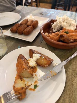 Patatas bravas / aioli / croquetas  at Santa y Pura in Madrid