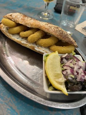 Bocadillo de calamares con alioli   at Santa y Pura in Madrid