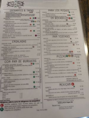 Menú at Santa y Pura in Madrid