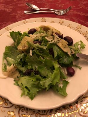 Salad with plant based parm shreds at Amber House Bed & Breakfast in Rocheport