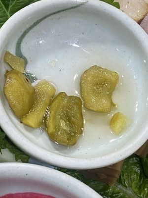 Crunchy maesil (Korean plum) picklees  at Nanulteo - 나눌터 in Suncheon