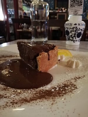 Chocolate and coconut tart at Brancaleò in Pescara