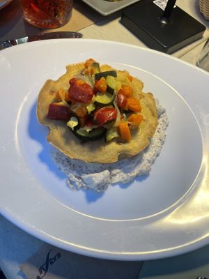Farifrittata di farina di ceci con verdure  at Brancaleò in Pescara