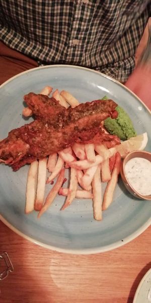 Fish and chips at Harp & Crown in Corsham