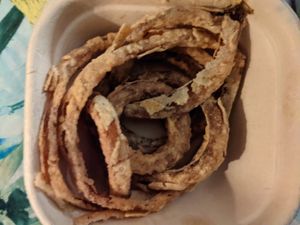 onion rings, the one onion rings to rule them all - they were great!! at Harp & Crown in Corsham
