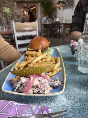 Great burger  at Harp & Crown in Corsham