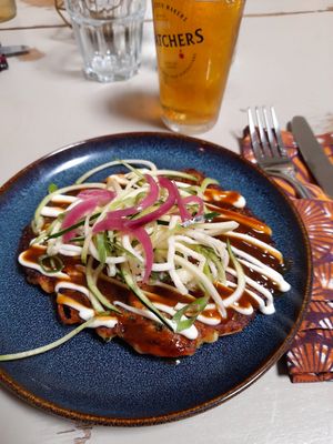 Teriyaki pancakes at Harp & Crown in Corsham