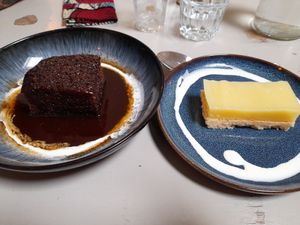 Desserts (toffee pudding&lemon curt slice) at Harp & Crown in Corsham