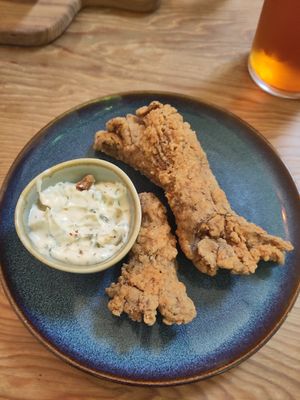 Southern Fried Oyster Mushrooms with a Ranch Dip (the portion was larger but I'd eaten some before remembering to take the photo!) at Harp & Crown in Corsham