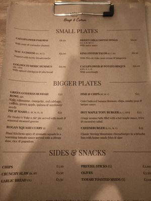 Menu January 2024. at Harp & Crown in Corsham