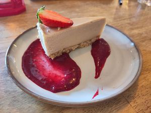 Peanut something something cheesecake (I really should take a photo of the dessert menu) at Harp & Crown in Corsham