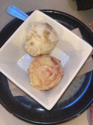 Booja Booja ice cream: cookie dough and mango raspberry  at Harp & Crown in Corsham