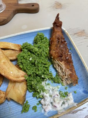 Fish and chips  at Harp & Crown in Corsham