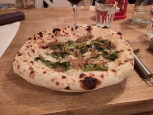 Vherbal kitchen take over: Salsiccia Friarielli pizza at Harp & Crown in Corsham
