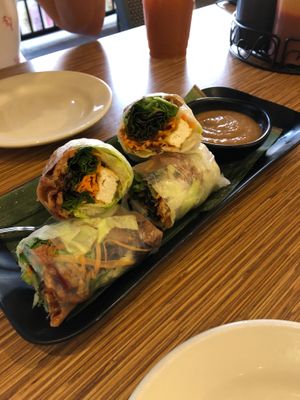 Vegan spring rolls  at Mangosteen - Belmont Park in Long Beach