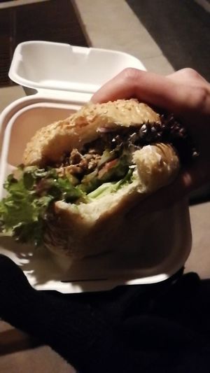 The Linda McCartney burger. It was so good! at Klub AVU in Prague