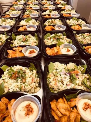 Salad with like Meat no chicken at Veggieday.dk in Dragoer