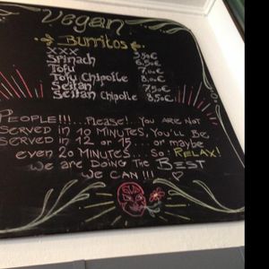 vegan menu at Jim Burrito's in Hamburg