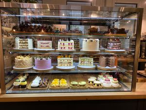 Today there were 2 vegan cake options-carrot and mango chocolate. at Angel Cakes in Moscow