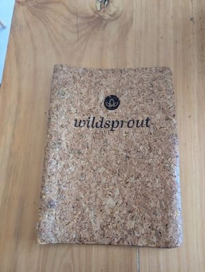 Cork menu! at Wildsprout in Western Cape