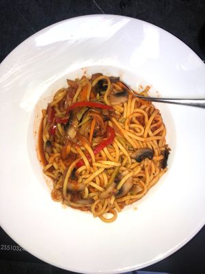 pasta primavera with spaghetti  at Spagetti Company in Alexandroupolis