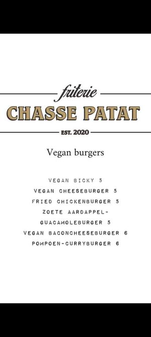Menu at Friterie Chasse Patat in Ghent