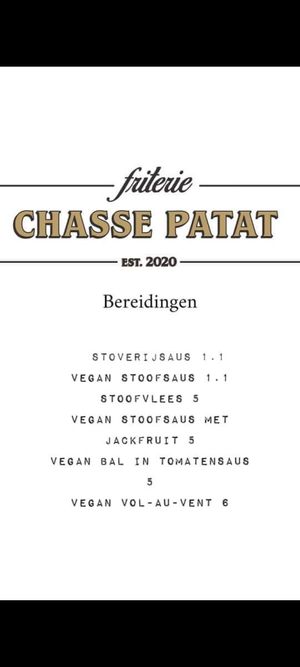 Menu at Friterie Chasse Patat in Ghent